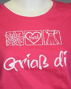 Da.-Shirt "Griaß Di" + 3er Motivleiste