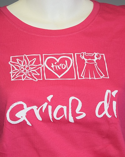 Da.-Shirt "Griaß Di" + 3er Motivleiste